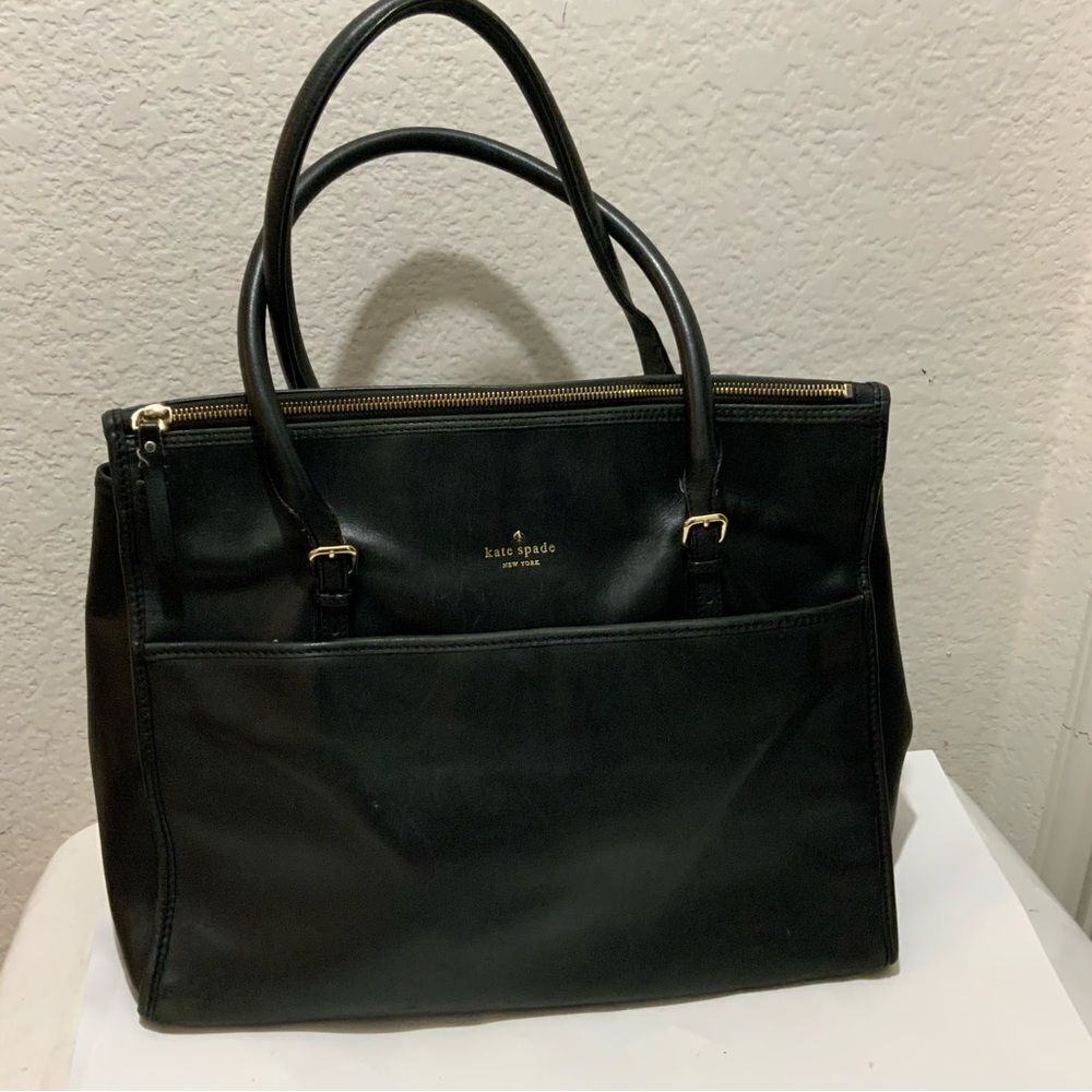 Kate Spade New York Women's Leather Tote Large Black Bag heavy
